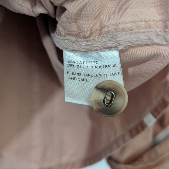 Sancia Vara Tencel Striped Boyfriend Shirt Size Large - Picture 4 of 10